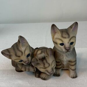 Vintage Stripe Kitten Trio Figurine